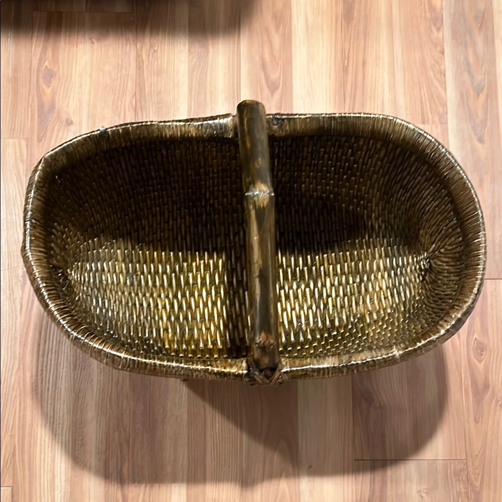 Handcrafted Brown Woven Basket